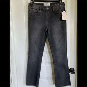FREE PEOPLE Crop Straight Leg Jean NWT 25 Black